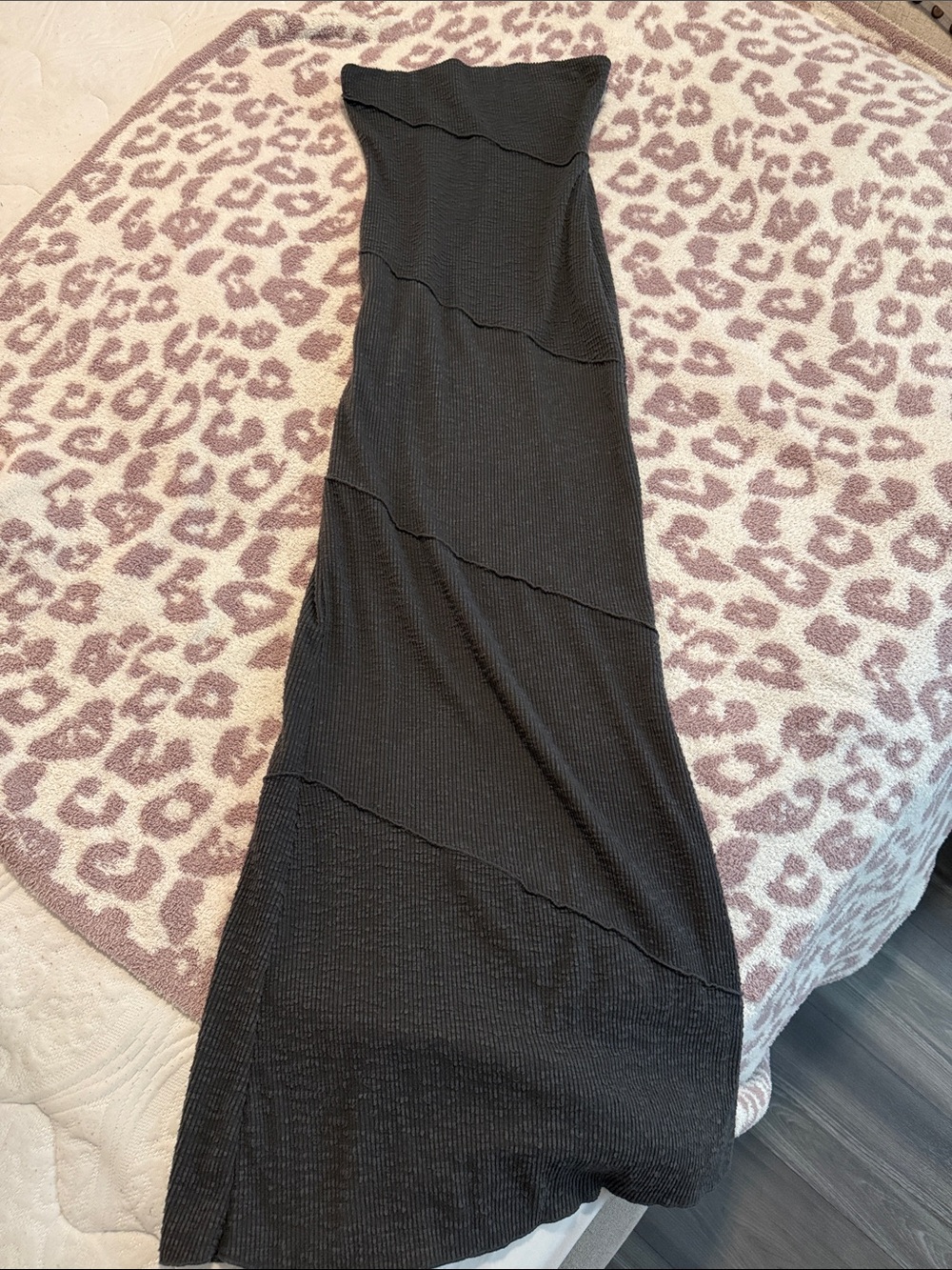 Princess Polly Dark Gray Strapless Midi Dress